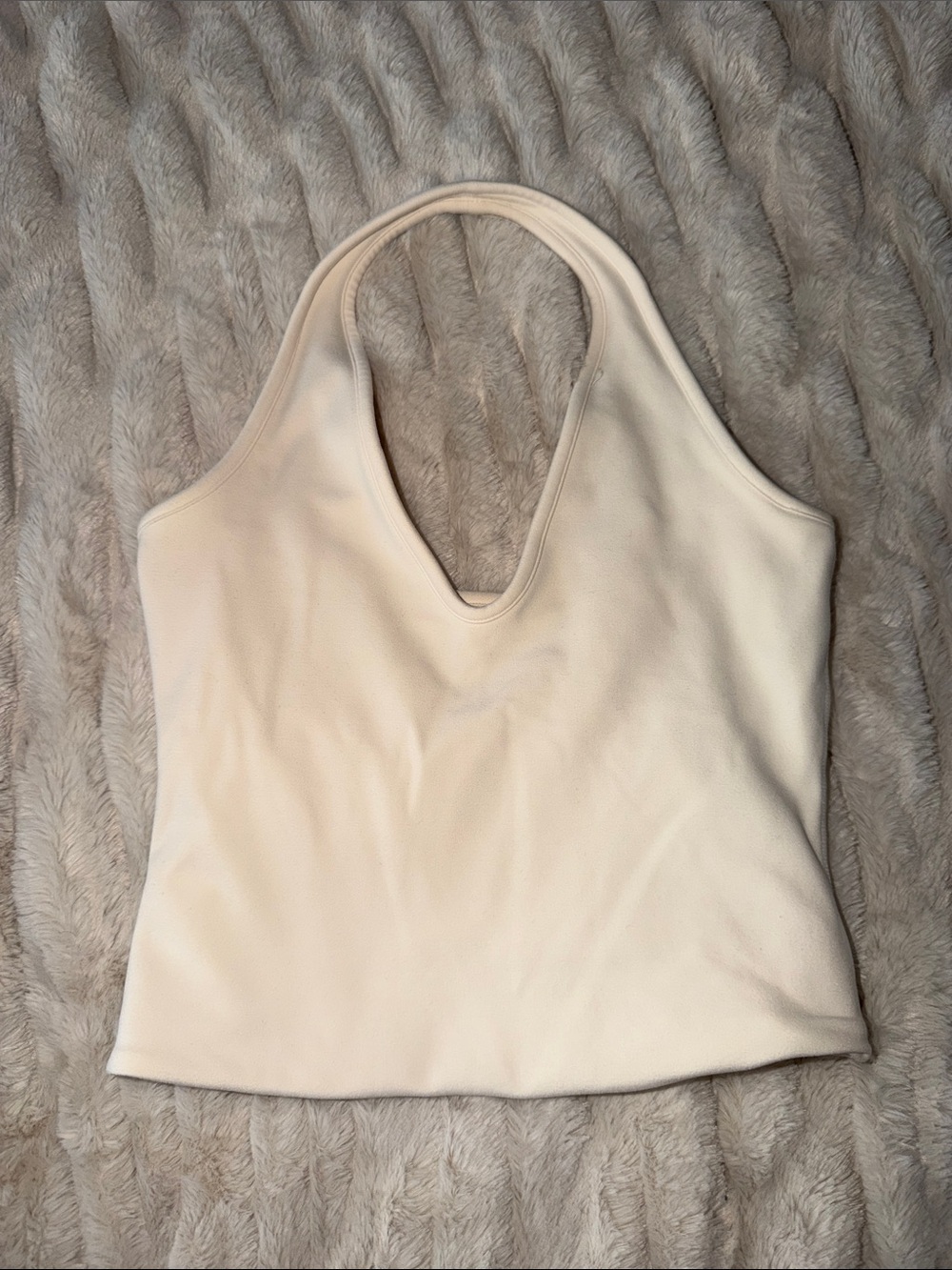 Women's Cream Halter Tank Top